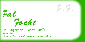 pal focht business card